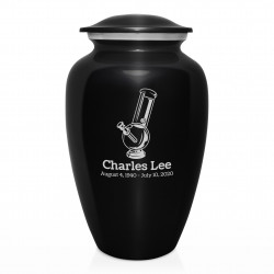 Marijuana Bong Cremation Urn - Jet Black