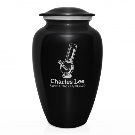 Marijuana Bong Cremation Urn - Jet Black