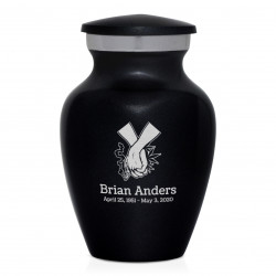 Marijuana Holding Hands Keepsake Urn - Jet Black