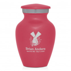 Marijuana Holding Hands Keepsake Urn - Rose Pink