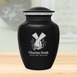 Marijuana Holding Hands Sharing Urn - Jet Black