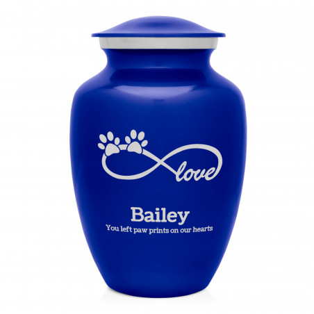 Large Infinite Love Pet Cremation Urn - Midnight Blue