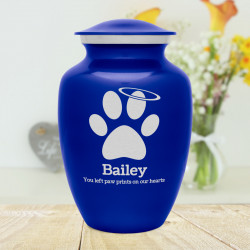 Large Angel Paw Pet Cremation Urn - Midnight Blue
