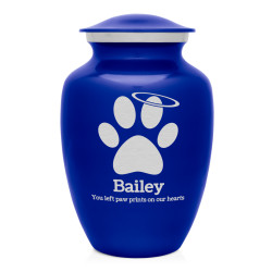 Large Angel Paw Pet Cremation Urn - Midnight Blue