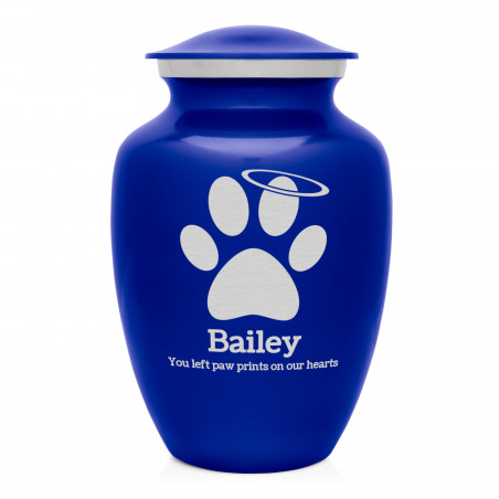 Large Angel Paw Pet Cremation Urn - Midnight Blue