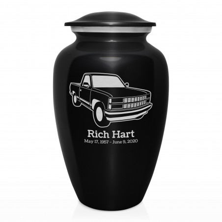 Truck V Cremation Urn - Jet Black