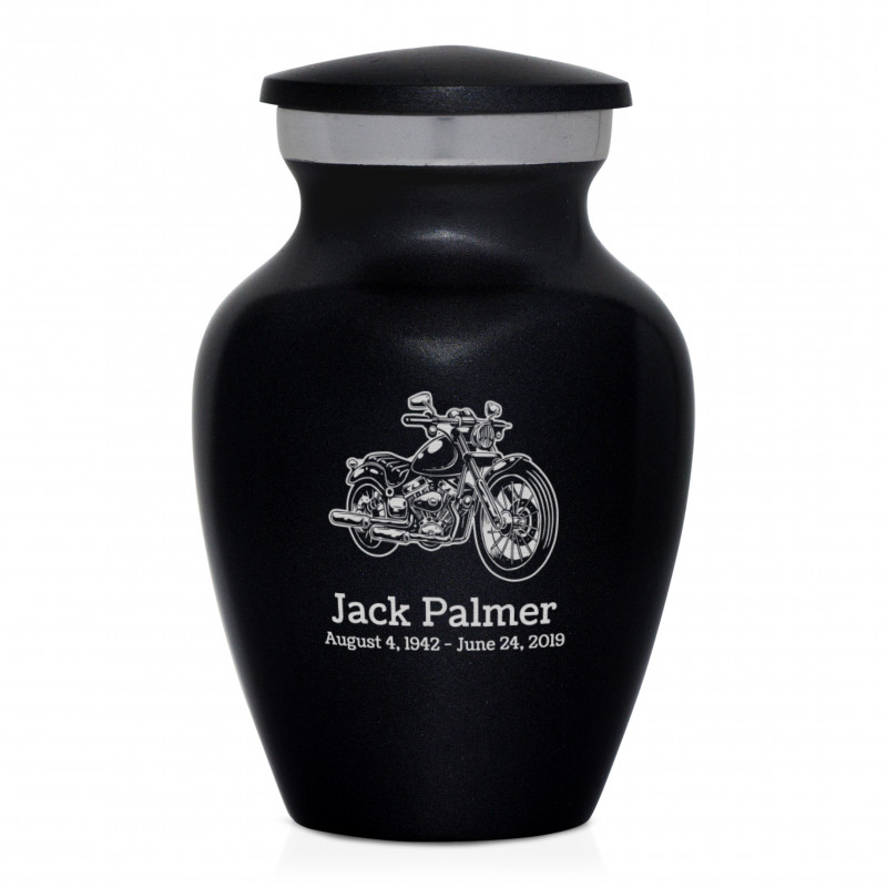 Motorcycle II Keepsake Urn - Jet Black