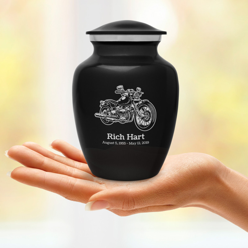 Motorcycle II Sharing Urn - Jet Black
