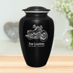 Motorcycle II Cremation Urn - Jet Black