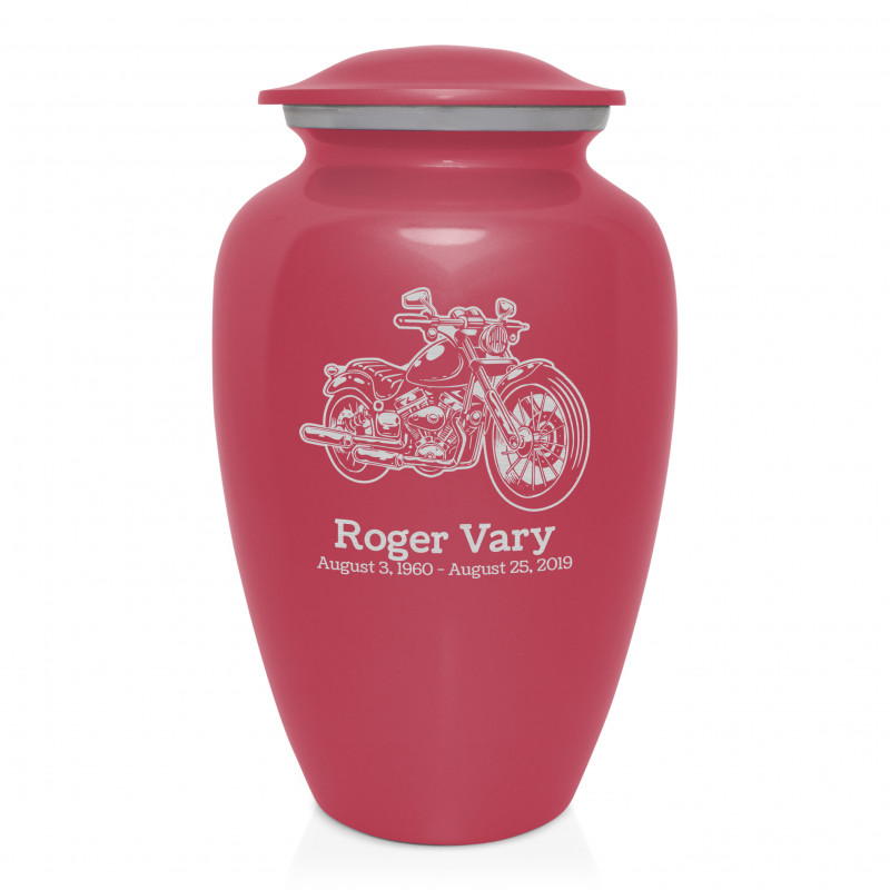 Motorcycle II Cremation Urn - Rose Pink