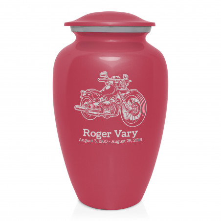 Motorcycle II Cremation Urn - Rose Pink