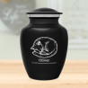 Small Dreaming Kitten Pet Cremation Urn - Jet Black