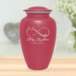 My Brother Walks With Me Cremation Urn - Rose Pink