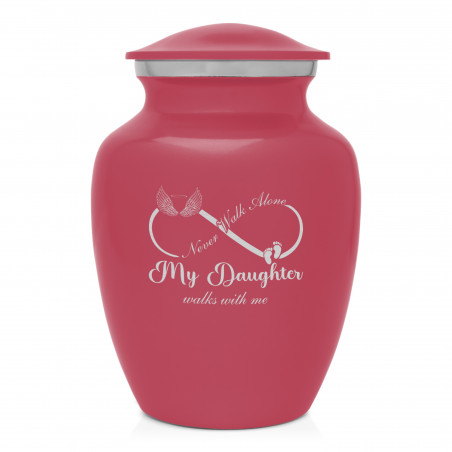 My Daughter Walks With Me Sharing Urn - Rose Pink