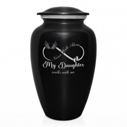 My Daughter Walks With Me Cremation Urn - Jet Black
