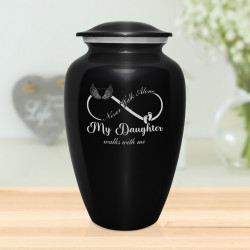 My Daughter Walks With Me Cremation Urn - Jet Black