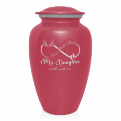 My Daughter Walks With Me Cremation Urn - Rose Pink