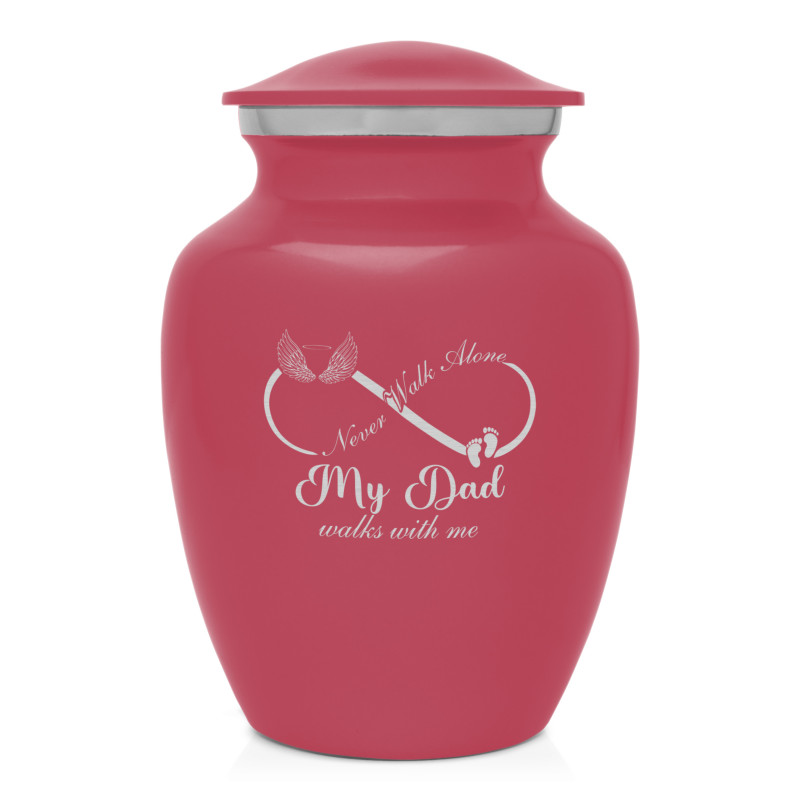 My Dad Walks With Me Sharing Urn - Rose Pink