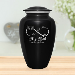 My Dad Walks With Me Cremation Urn - Jet Black