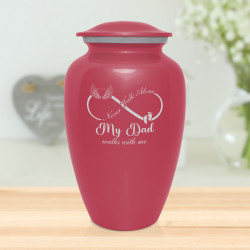 My Dad Walks With Me Cremation Urn - Rose Pink