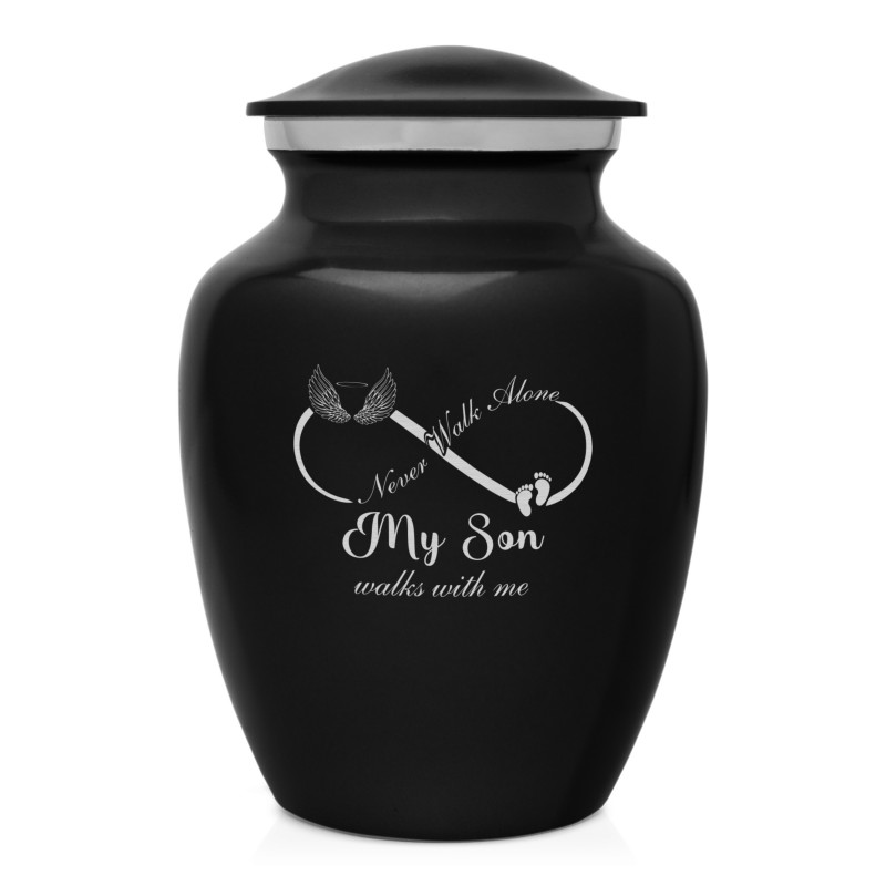My Son Walks With Me Sharing Urn - Jet Black