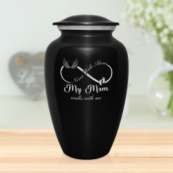 My Mom Walks With Me Cremation Urn - Jet Black