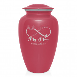 My Mom Walks With Me Cremation Urn - Rose Pink