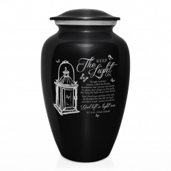 Keep the Light On Cremation Urn - Jet Black
