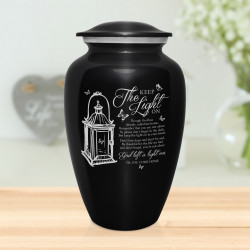 Keep the Light On Cremation Urn - Jet Black