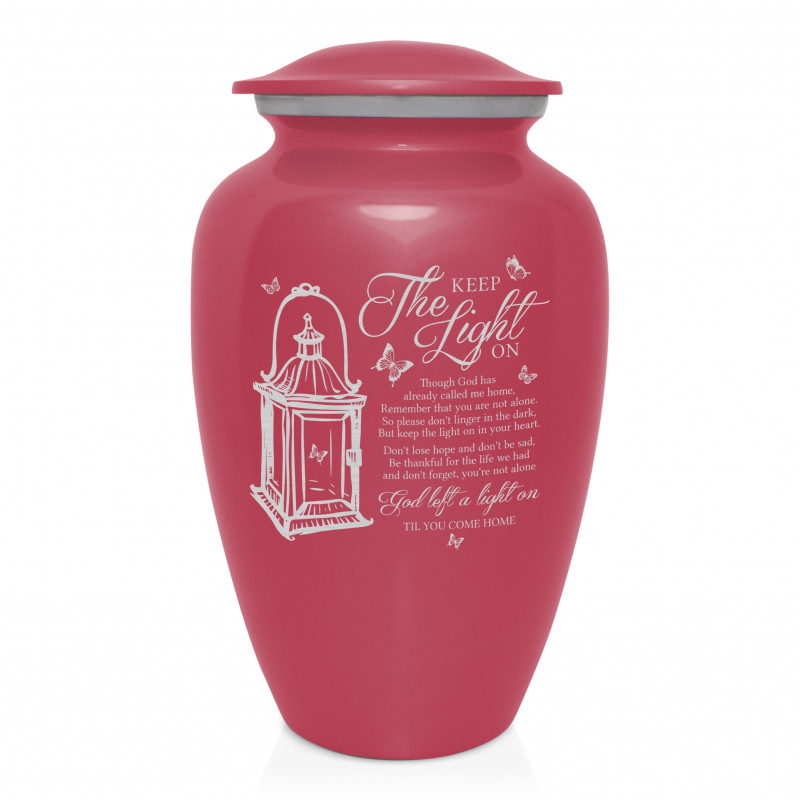 Keep the Light On Cremation Urn - Rose Pink