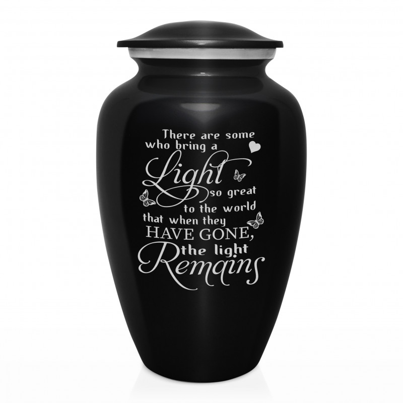 Light Remains Cremation Urn - Jet Black