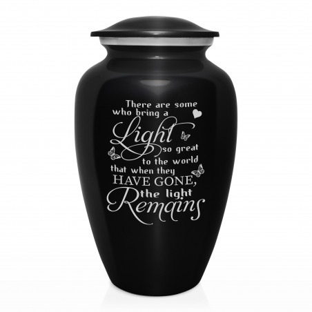 Light Remains Cremation Urn - Jet Black