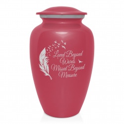 Loved Beyond Words Cremation Urn - Rose Pink