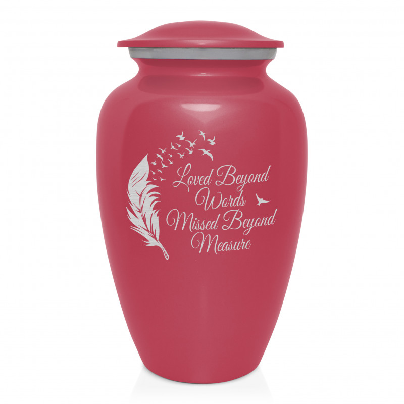 Loved Beyond Words Cremation Urn - Rose Pink