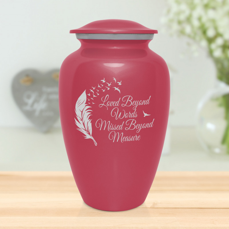 Loved Beyond Words Cremation Urn - Rose Pink