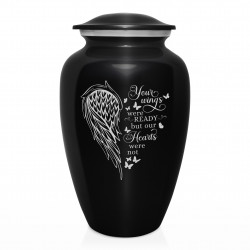 Your Wings Were Ready Cremation Urn - Jet Black