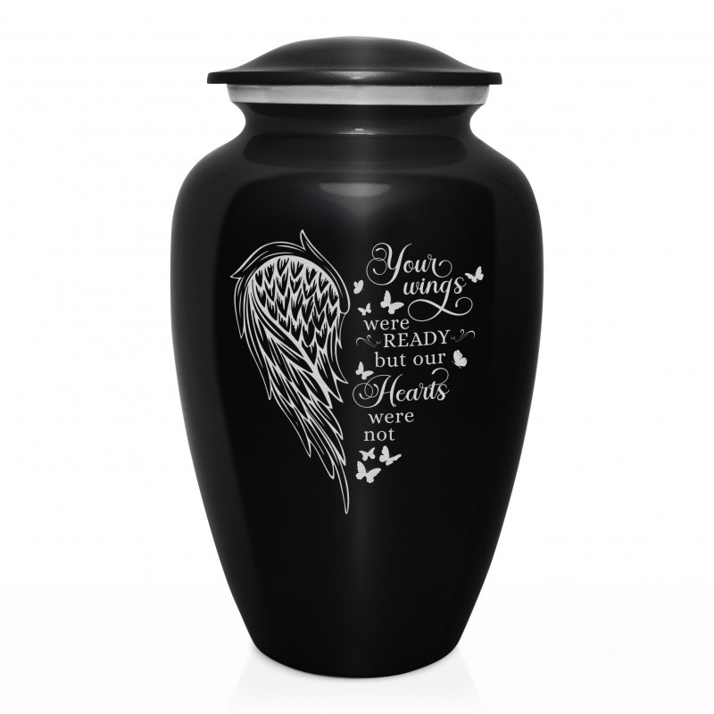 Your Wings Were Ready Cremation Urn - Jet Black