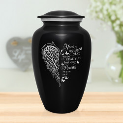 Your Wings Were Ready Cremation Urn - Jet Black