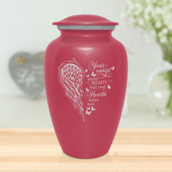 Your Wings Were Ready Cremation Urn - Rose Pink