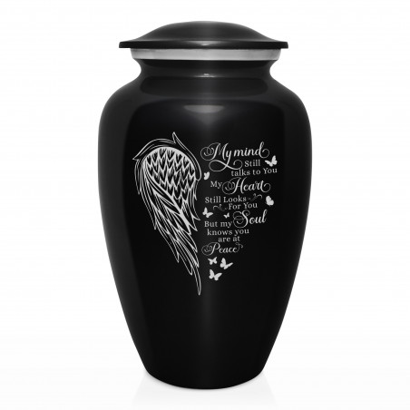 At Peace Cremation Urn - Jet Black