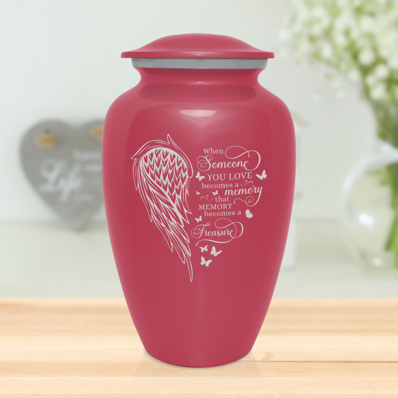 Memory Becomes a Treasure Cremation Urn - Rose Pink