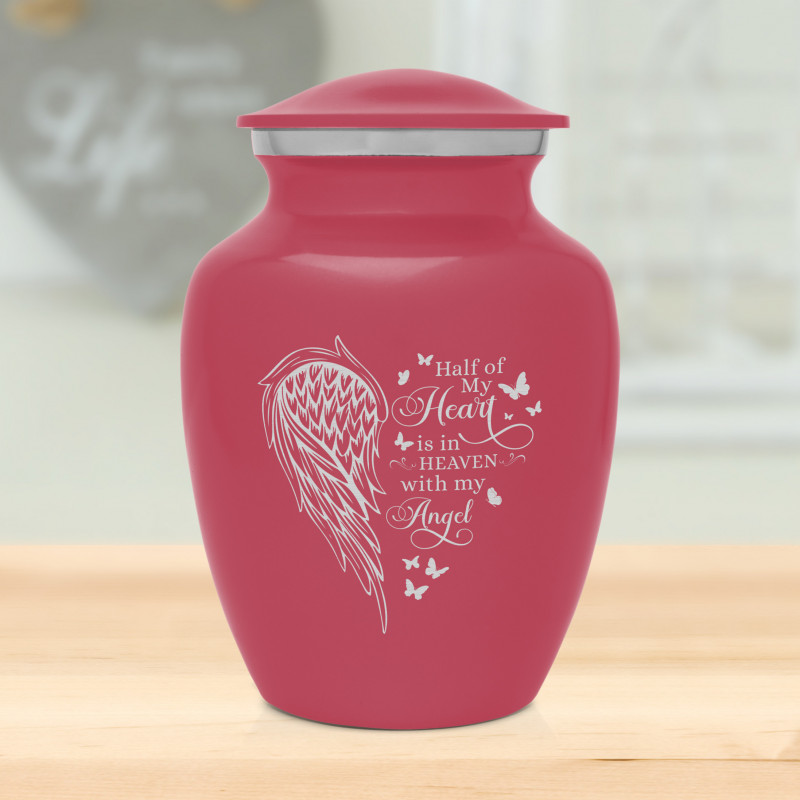 Heart Is In Heaven Sharing Urn - Rose Pink