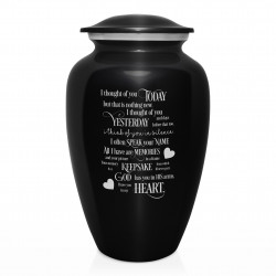 I Thought Of You Today Cremation Urn - Jet Black