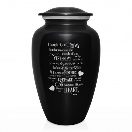 I Thought Of You Today Cremation Urn - Jet Black