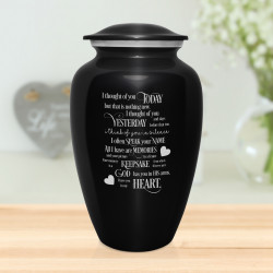 I Thought Of You Today Cremation Urn - Jet Black