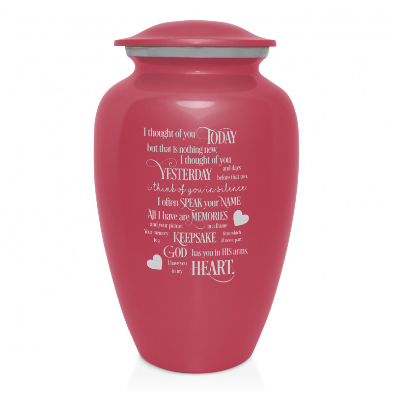 I Thought Of You Today Cremation Urn - Rose Pink