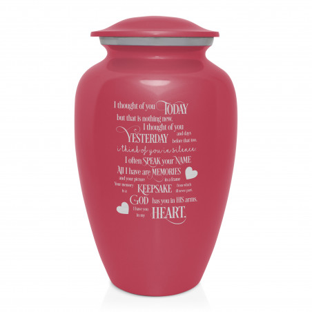 I Thought Of You Today Cremation Urn - Rose Pink