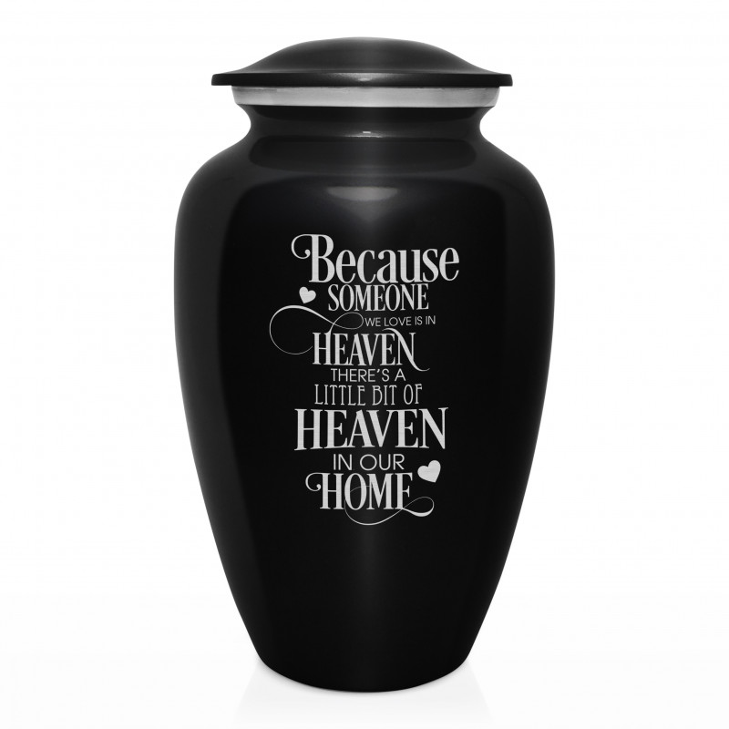 Heaven In Our Home Cremation Urn - Jet Black