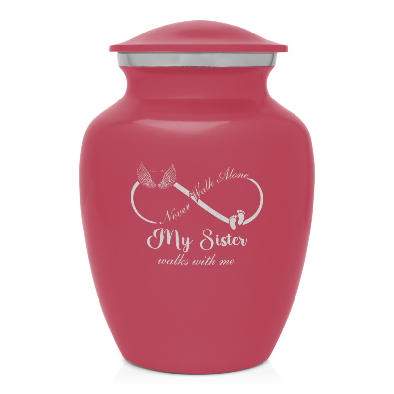 My Sister Walks With Me Sharing Urn - Rose Pink