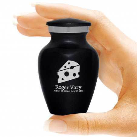 Cheese Keepsake Urn - Jet Black